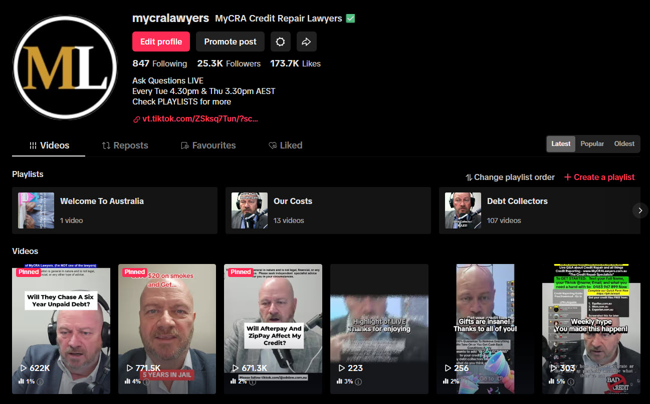 MyCRA Lawyers free credit repair advice social media transparency