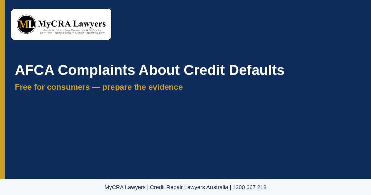 Featured image: afca complaints about credit defaults