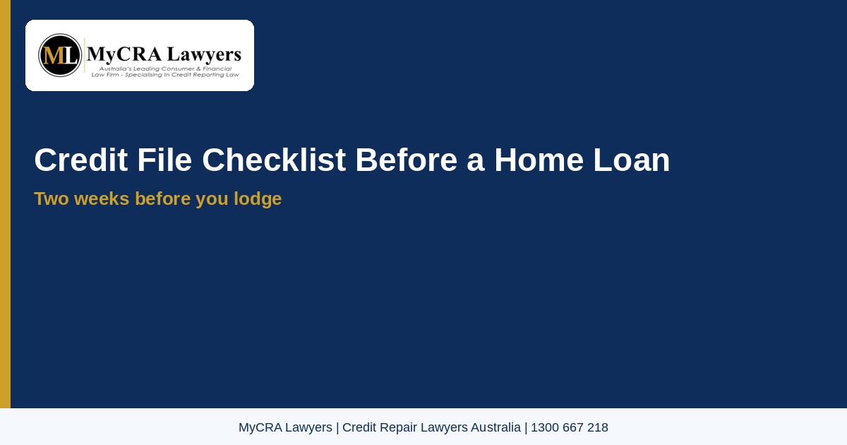 Featured image: credit file checklist before a home loan