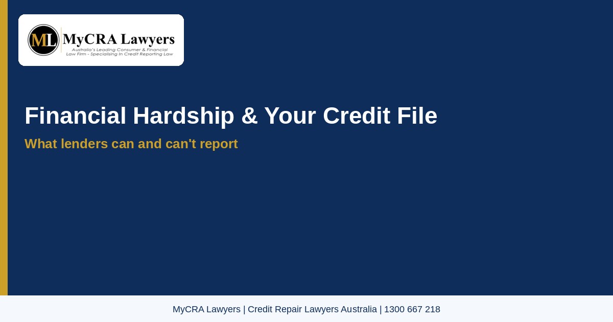 Featured image: financial hardship and your credit file